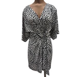 Leopard wrap y2k dress- MODA Intl vtg